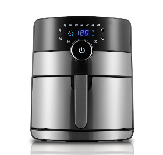AIR FRYER WITH DIGITAL SIZE:4 L WATT:1400 COLOR : BLACK BODY WITH STAINSTEEL& SEPARATOR FOOD (S)