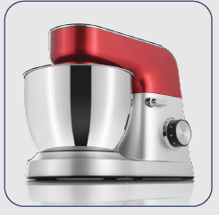 [E02233] STAND MIXER  6 SPEED CONTROL WITH PULSE 4.5L S/S BOWL 1000W COLOR:SILVER+RED SPRAY COLOR